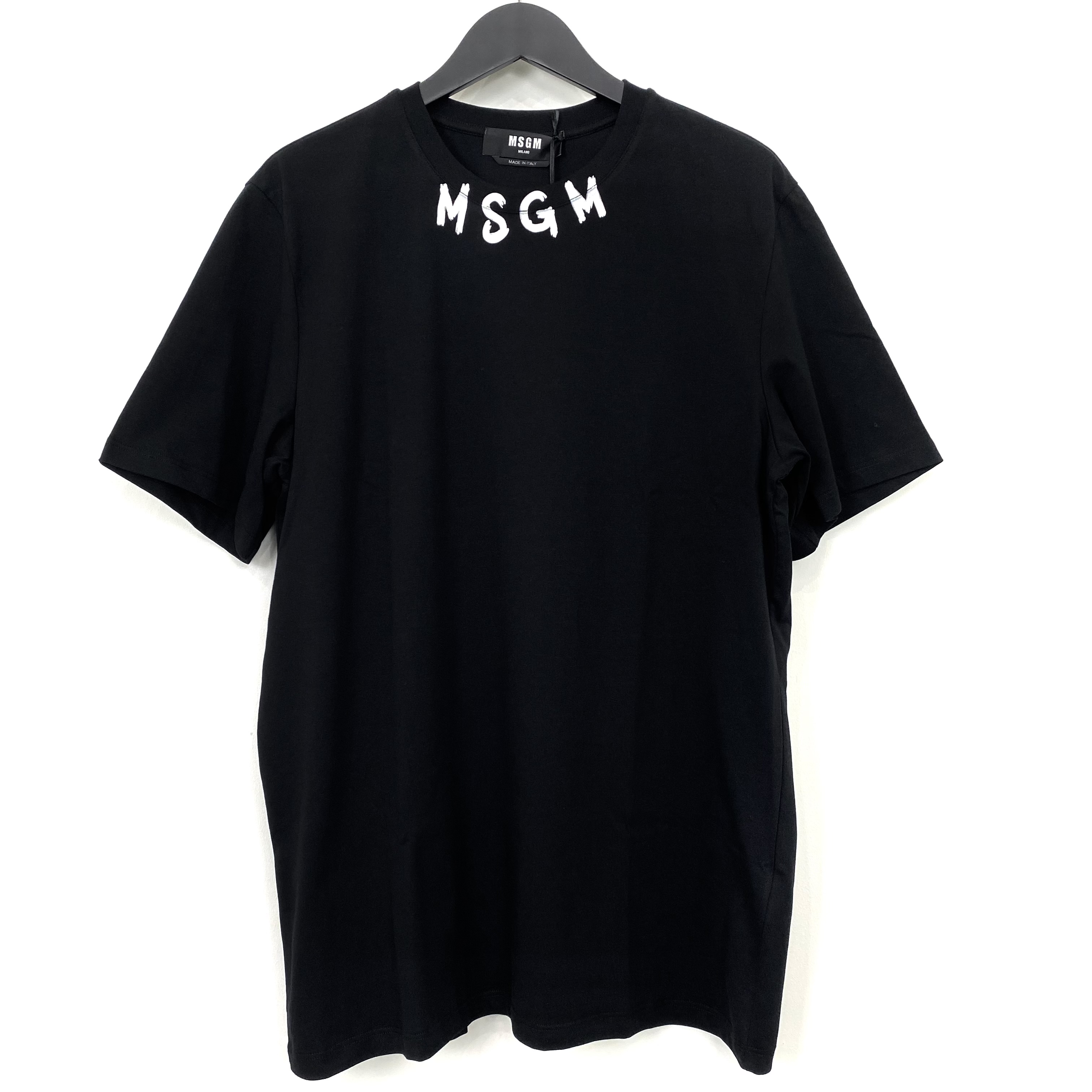 【MSGM】エムエスジーエム / ブラッシュストロークロゴTシャツ / ブラック