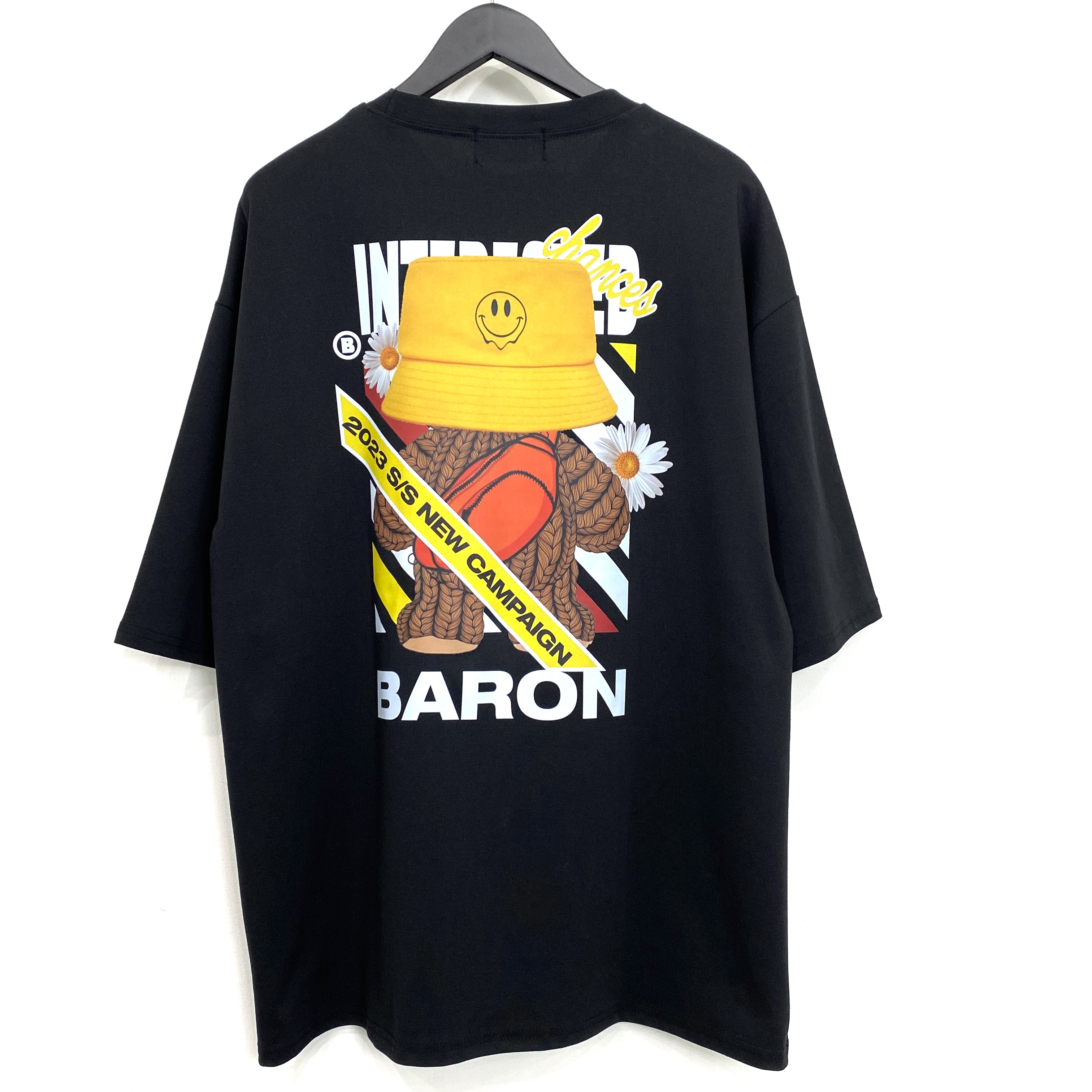 【BARON】韓国ストリート /  オーバーサイズTシャツ / ドールベア / クマ /  ロゴ / ブラック