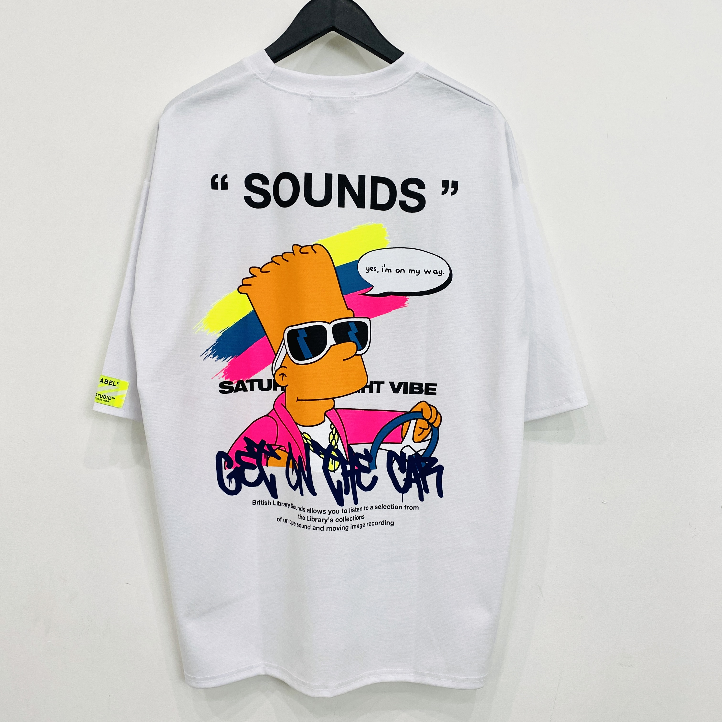 【BARON】韓国ストリート /  オーバーサイズTシャツ / パロディープリント / ホワイト