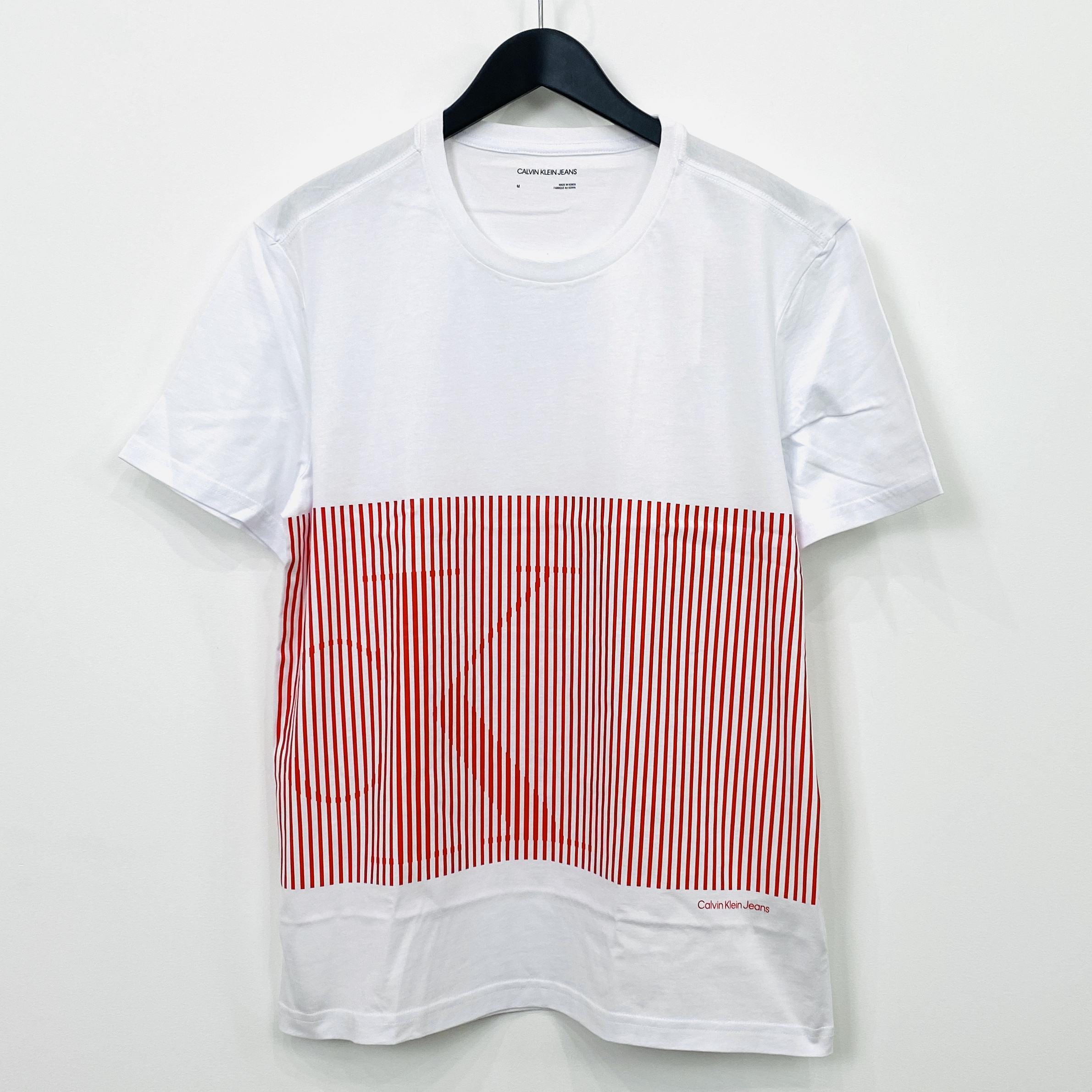 《SALE》30%OFF!【Calvin Klein】カルバンクライン /  ストライプロゴTシャツ / WHITE