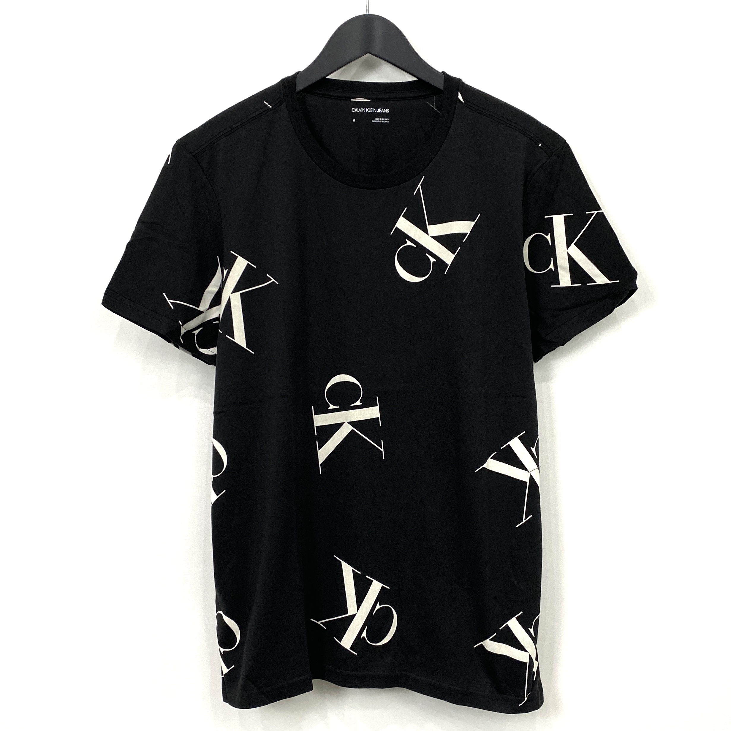 《SALE》30%OFF!【Calvin Klein】カルバンクライン /  総柄ロゴTシャツ / BLACK